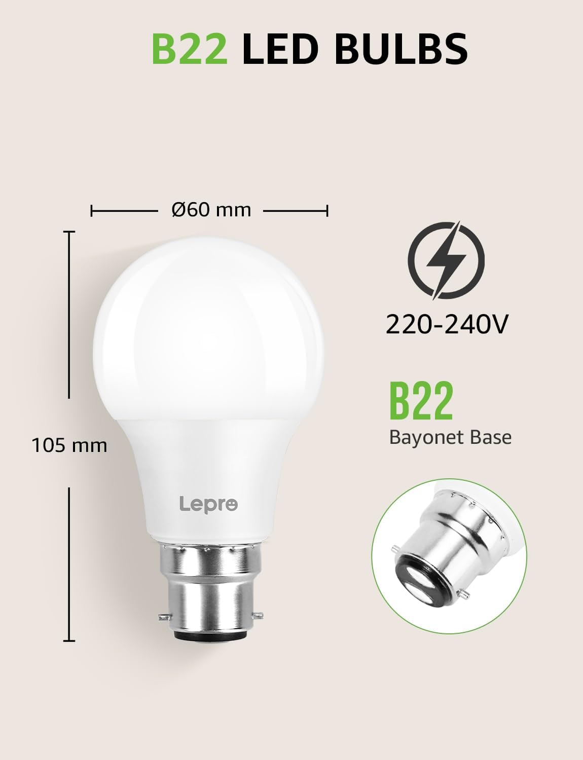 Thumbnail 5 de Lepro Bayonet Light Bulb 8.5W 806lm