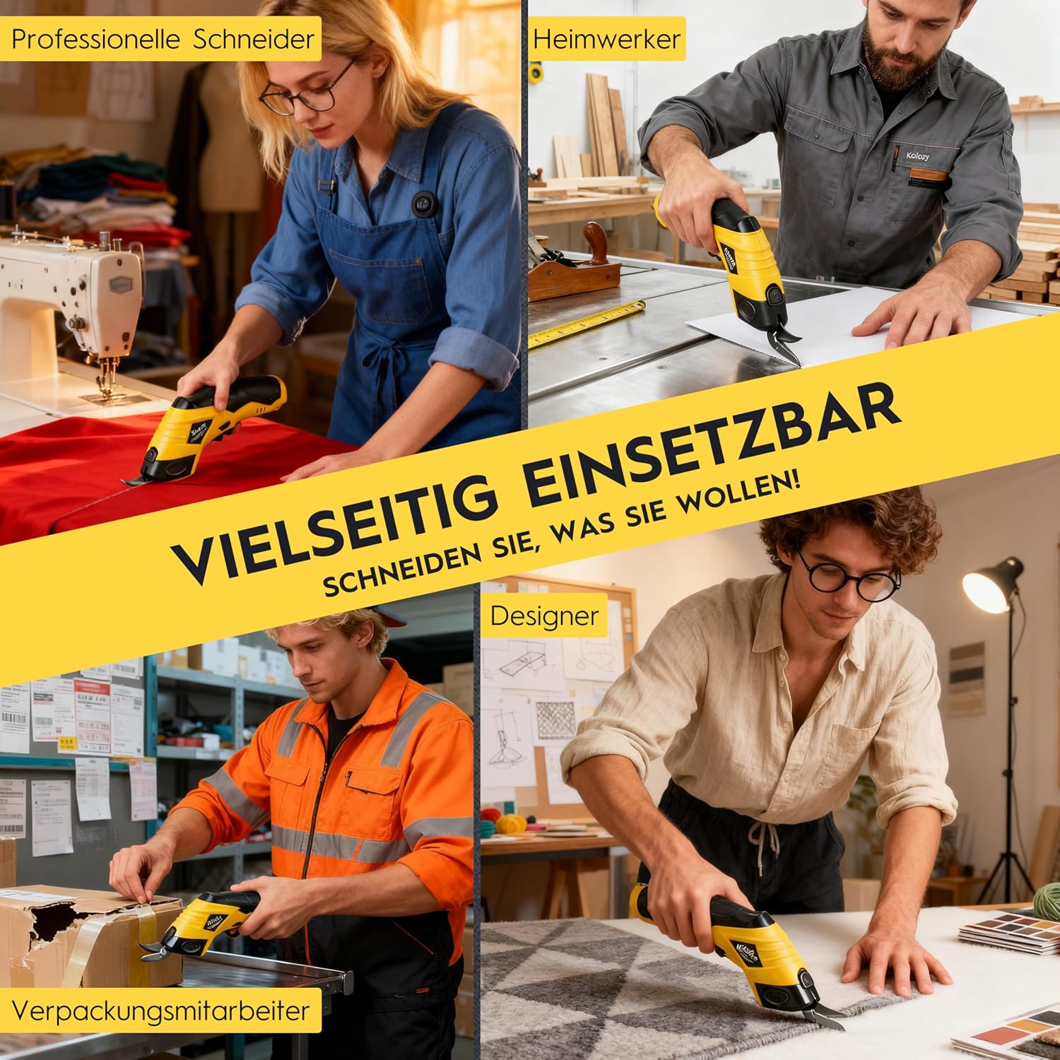 Thumbnail 6 de Kolozy Elektrische Schere Kartonschneider 4V mit 2 Schneidköpfen – wiederaufladbar (2500 mAh)