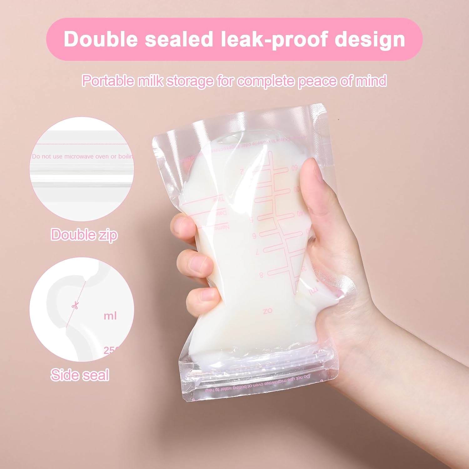 Detalle de Sacchetti latte materno 250 ml 120 pezzi