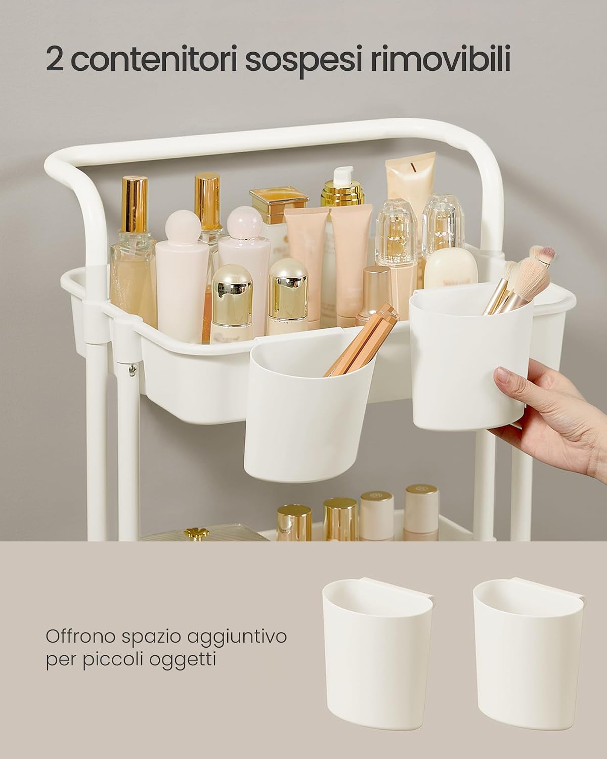 Detalle 1 de SONGMICS Carrello Scorrevole 3 livelli