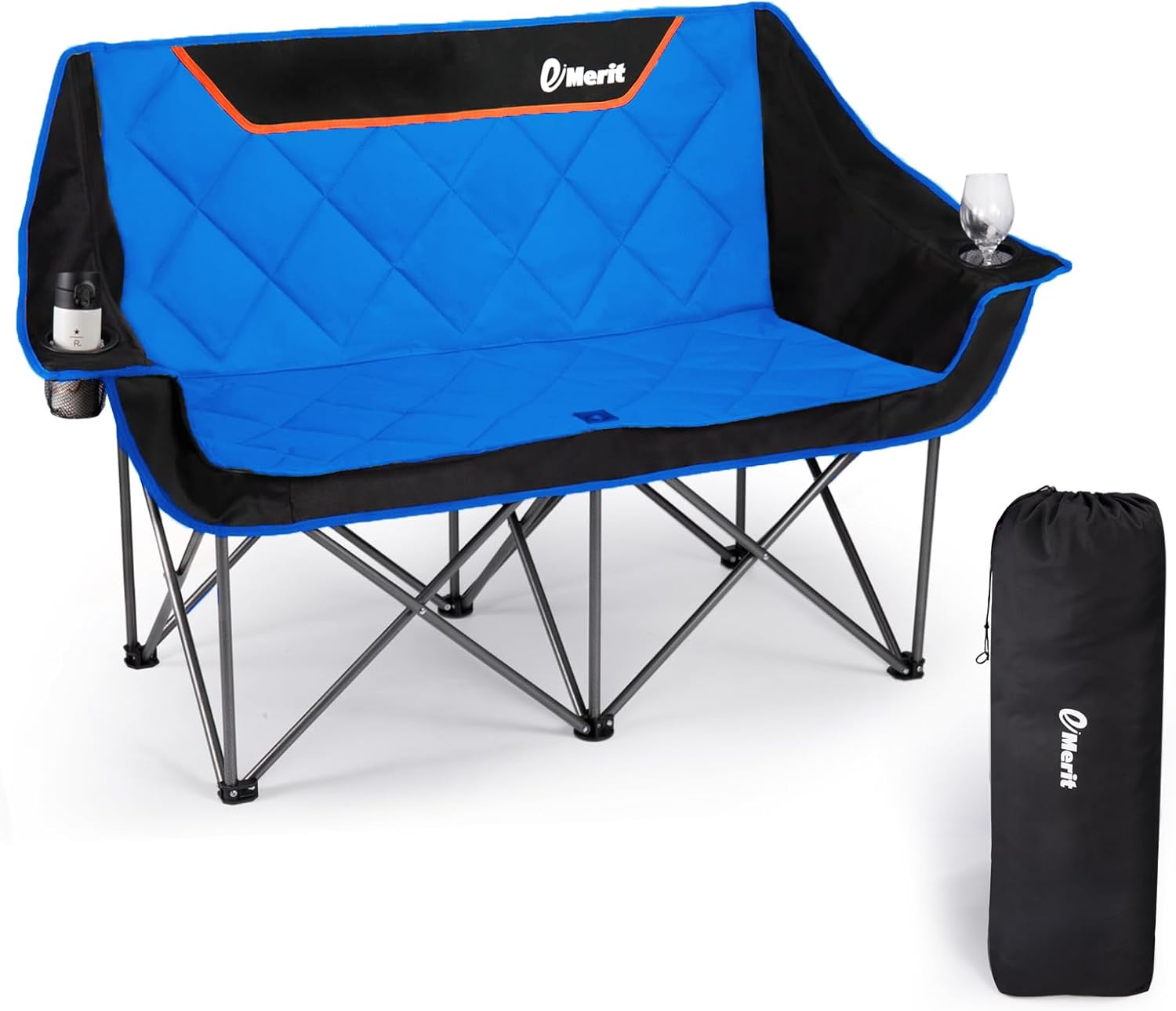 Thumbnail 6 de EMERIT Oversized Fully Padded Camping Chair — 650 lb Capacity Quad Fold Loveseat