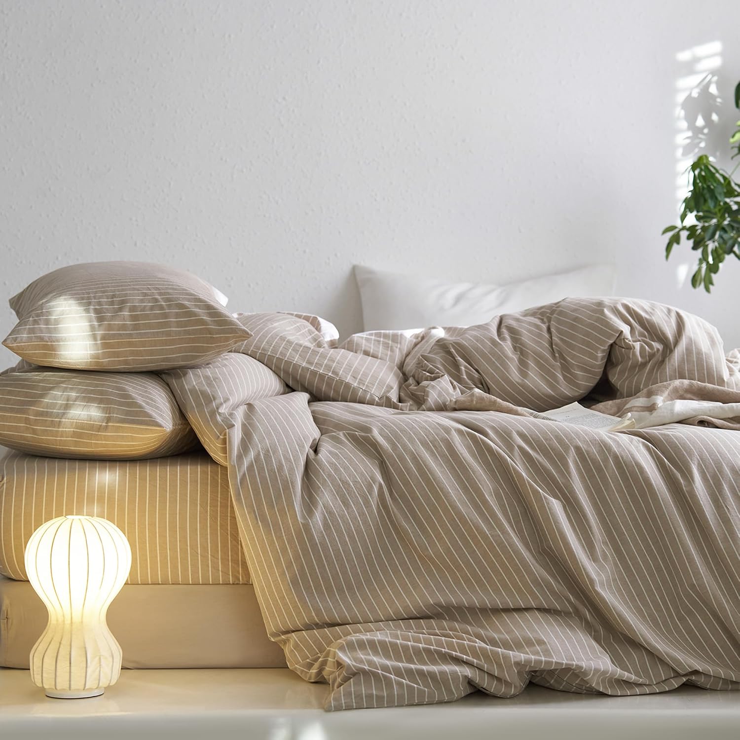 Thumbnail 6 de MOOMEE Striped Duvet Cover Set 104x90