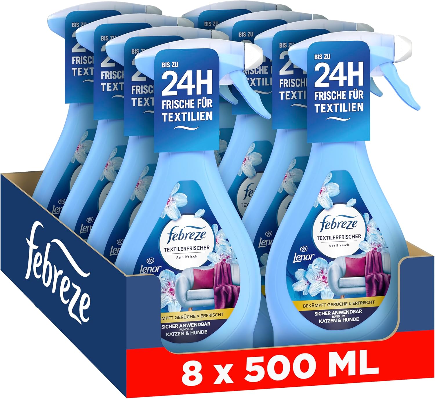 Thumbnail 6 de Febreze Textilerfrischerspray 8x500 ml Lenor Amethyst Blütentraum mit FrischeLuft-Technologie