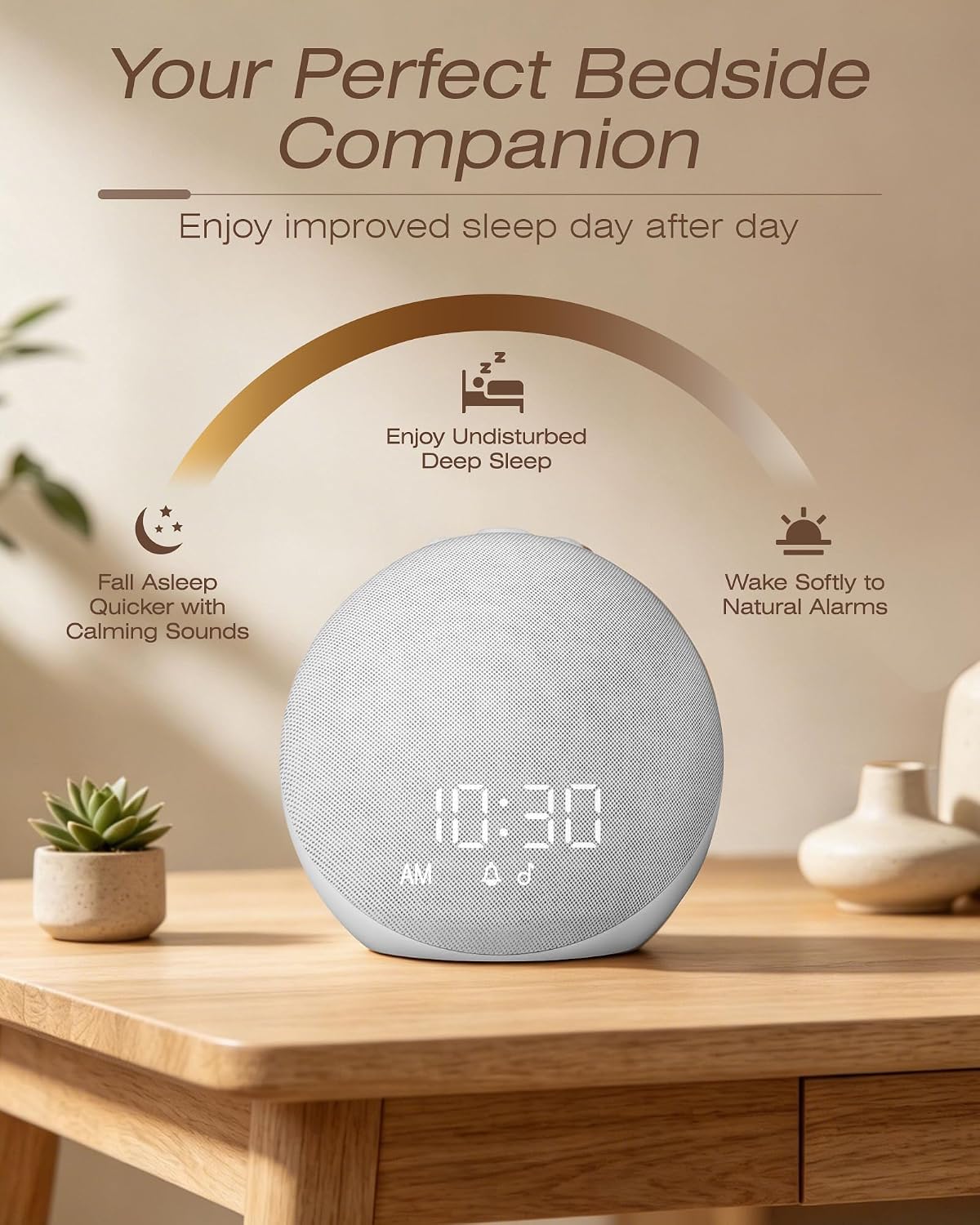 Thumbnail 6 de Venchin Bruit Blanc digitale wekker met 25 geluiden, Bluetooth en nachtlamp