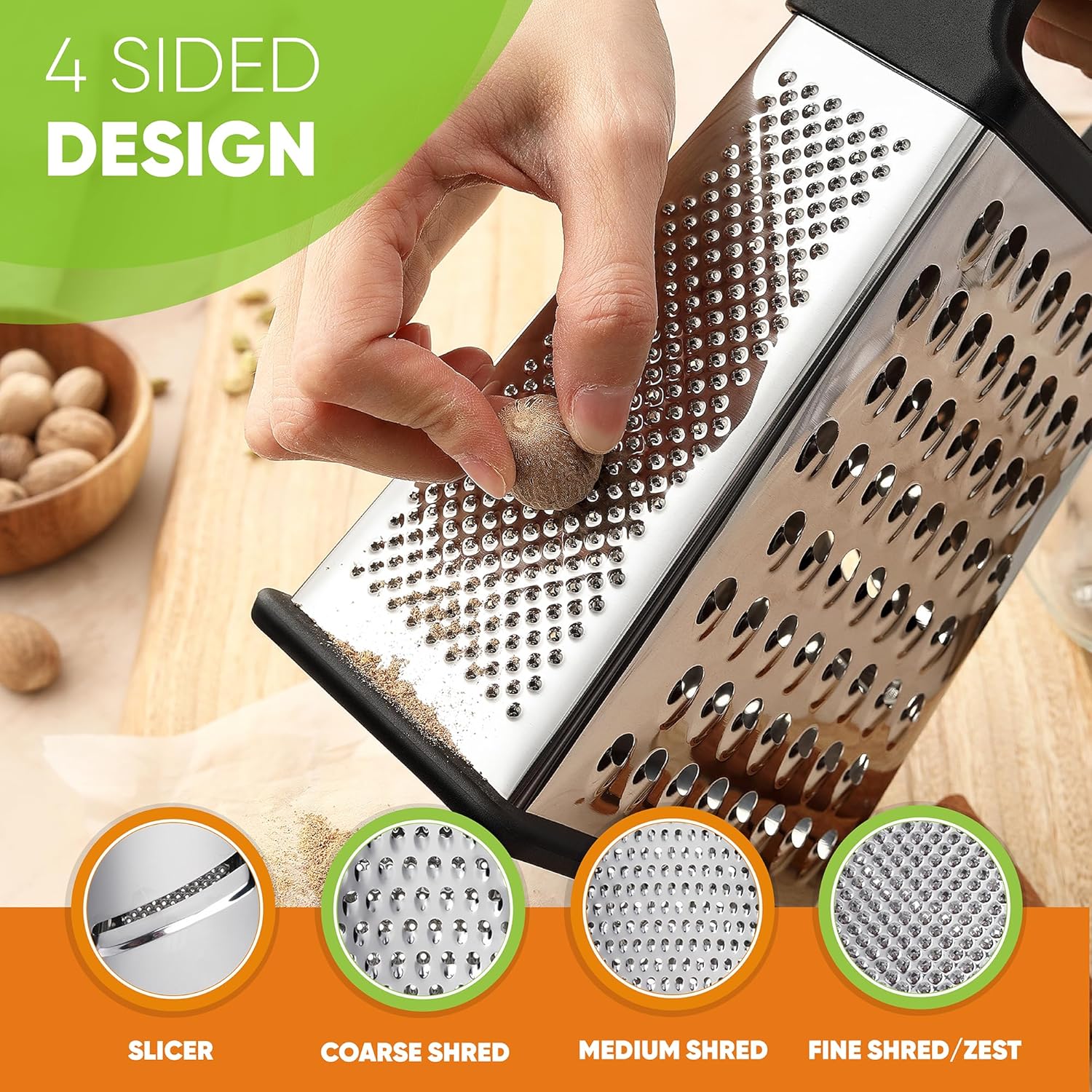 Thumbnail 5 de Spring Chef Cheese Grater 4-Sided 🧀