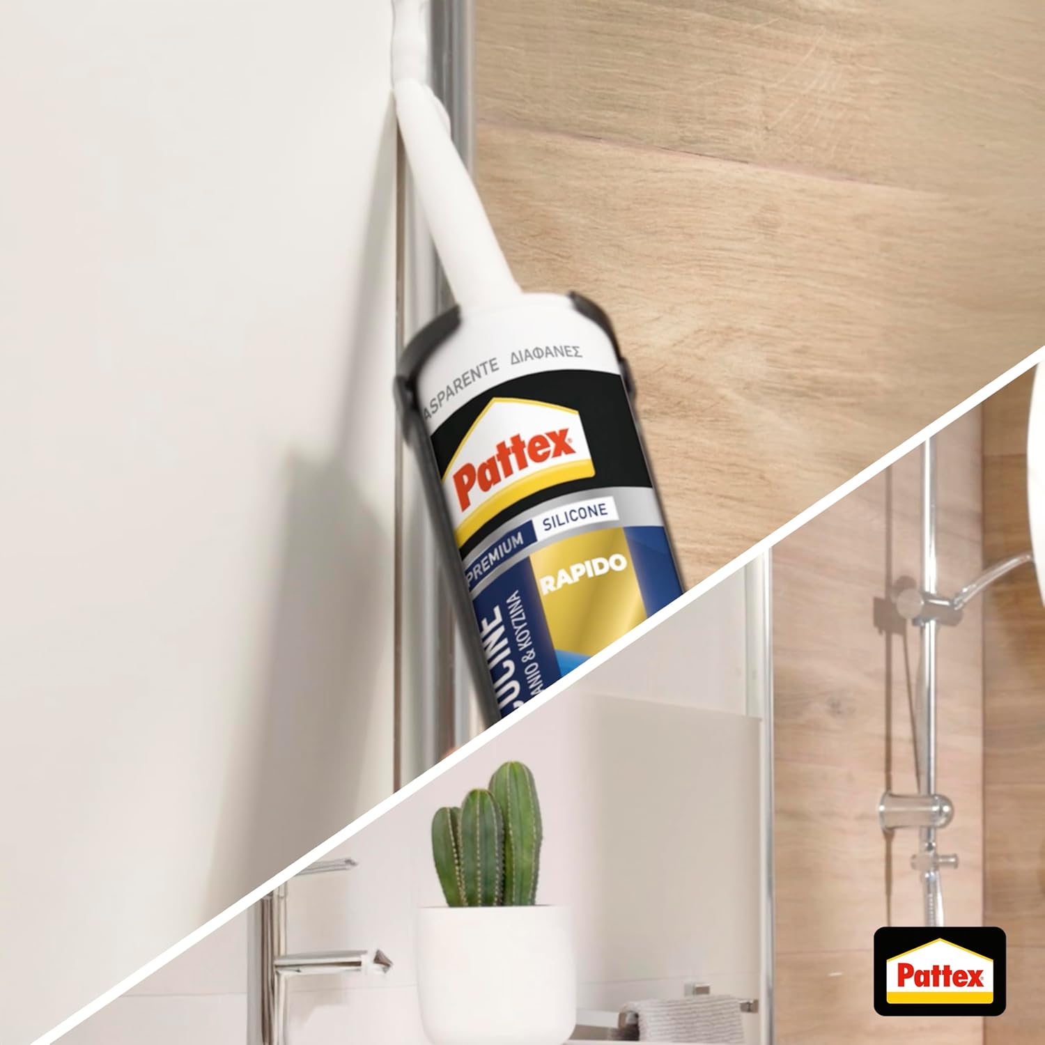 Thumbnail 4 de Pattex Bagni&Cucine Rapido Trasparente: sigillante silicone antimuffa, asciugatura rapida (300 ml)