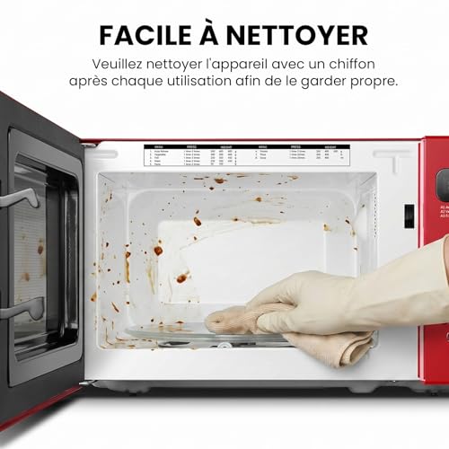 Thumbnail 8 de Comfee CMSRO 20 di rd Micro-ondes rétro 20 L, 800 W, rouge passionné