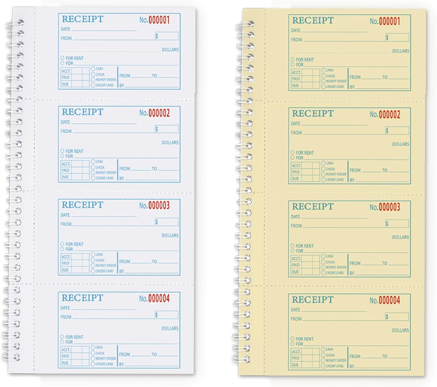 Detalle de Zzrywuty Zzrywuty-005 Carbonless Money and Rent Receipt Book, 200 Sets