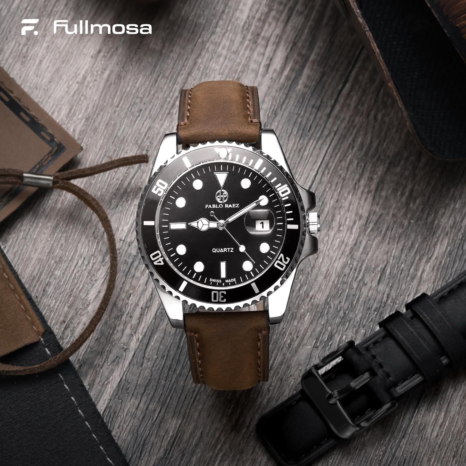 Thumbnail 1 de Fullmosa Vera Pelle cinturino 20 mm con sgancio rapido per smartwatch Samsung Galaxy Watch 7/6/5/4 (2 pezzi) Caffè&Nero