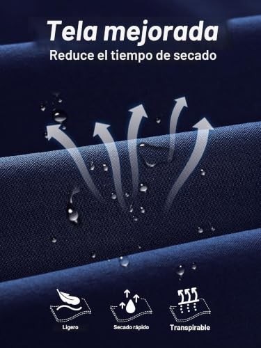Detalle de Arcweg Bañadores Hombres Pantalones Cortos con Forro y Cintura Ajustable – Verano Azul Marino (EU L)