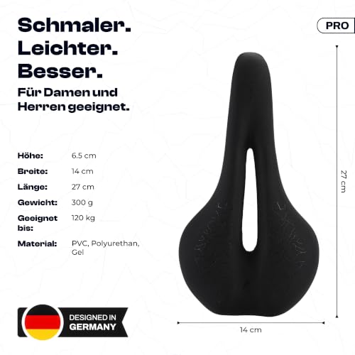 Detalle de ALPENSATTEL Ergonomischer Fahrradsattel Race PRO 3D Memory Foam – universell & atmungsaktiv