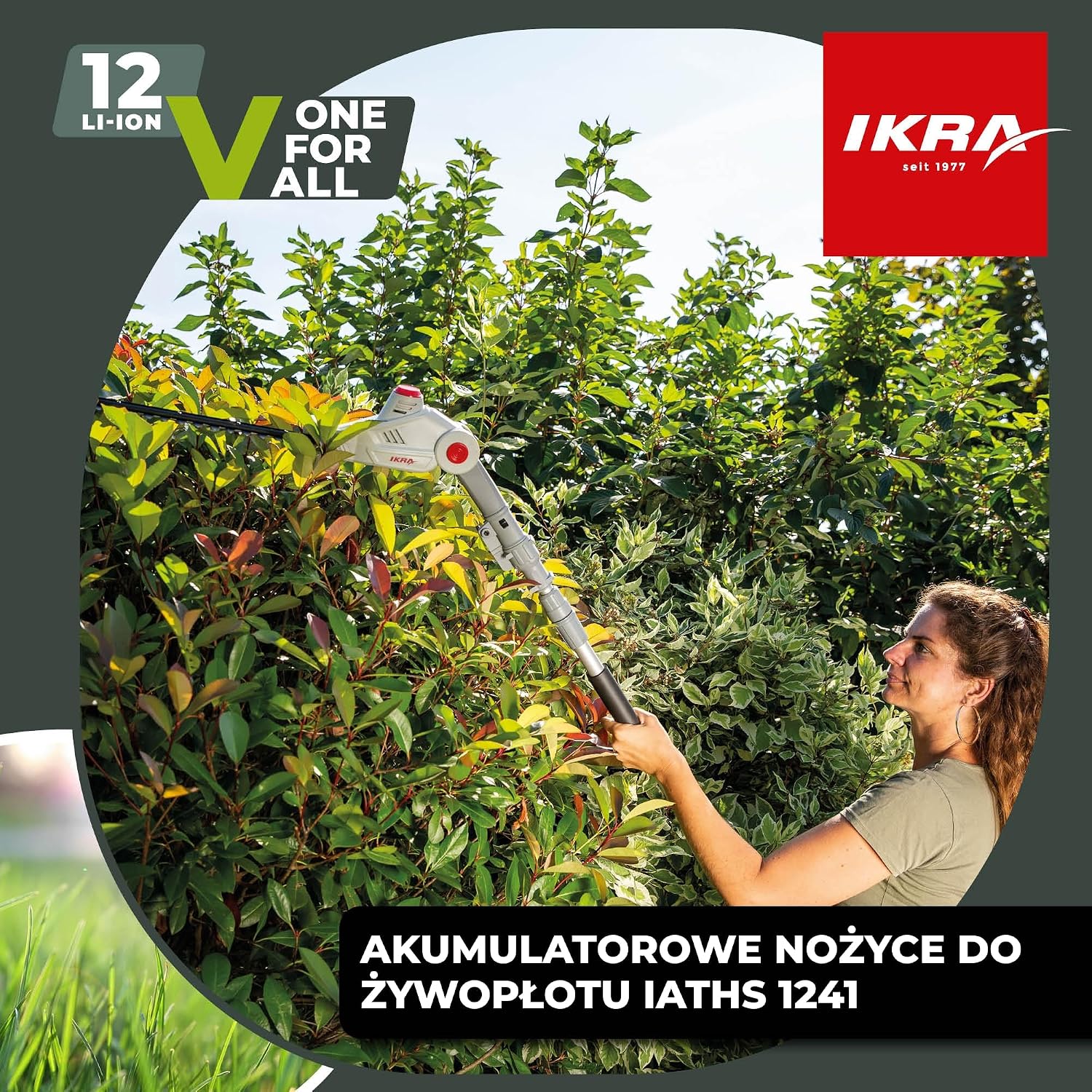 Thumbnail 1 de IKRA IATHS 1241 – akumulatorowe nożyce teleskopowe do żywopłotu 41 cm