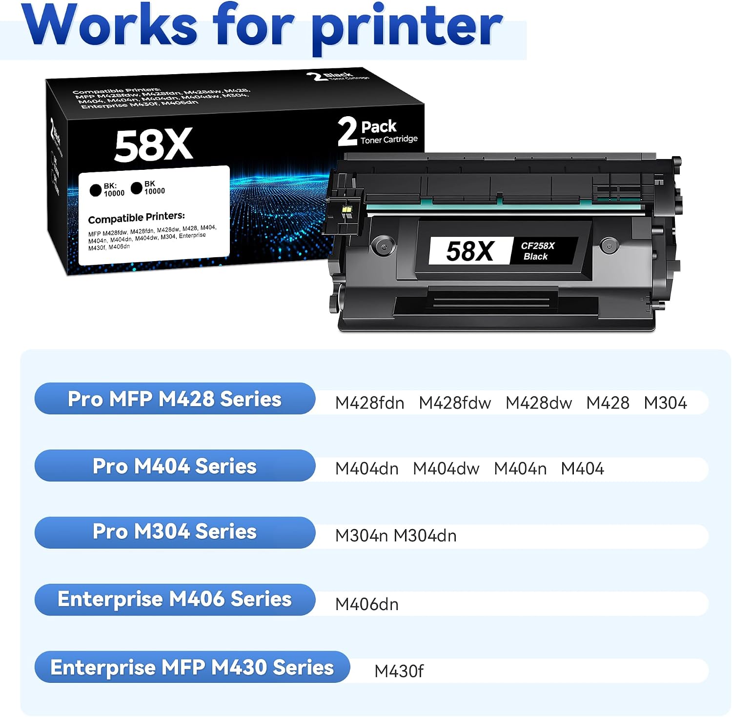 Detalle 2 de 58X CF258X 2-pack Toner Cartridge ๐จ