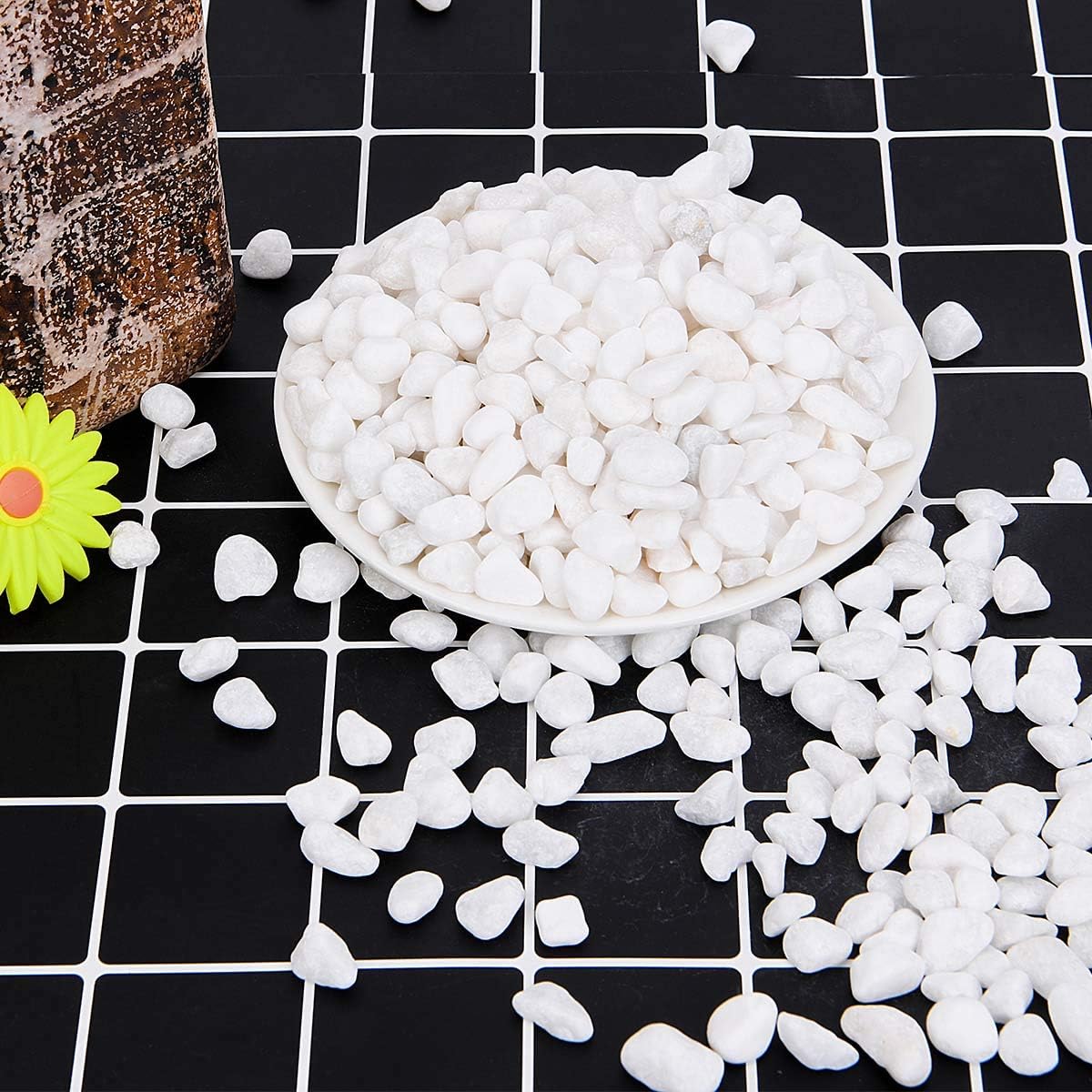 Thumbnail 2 de Hisredsun White Decorative Stones (3.96 lb) Natural Gravel for Pots, Succulents & Aquariums