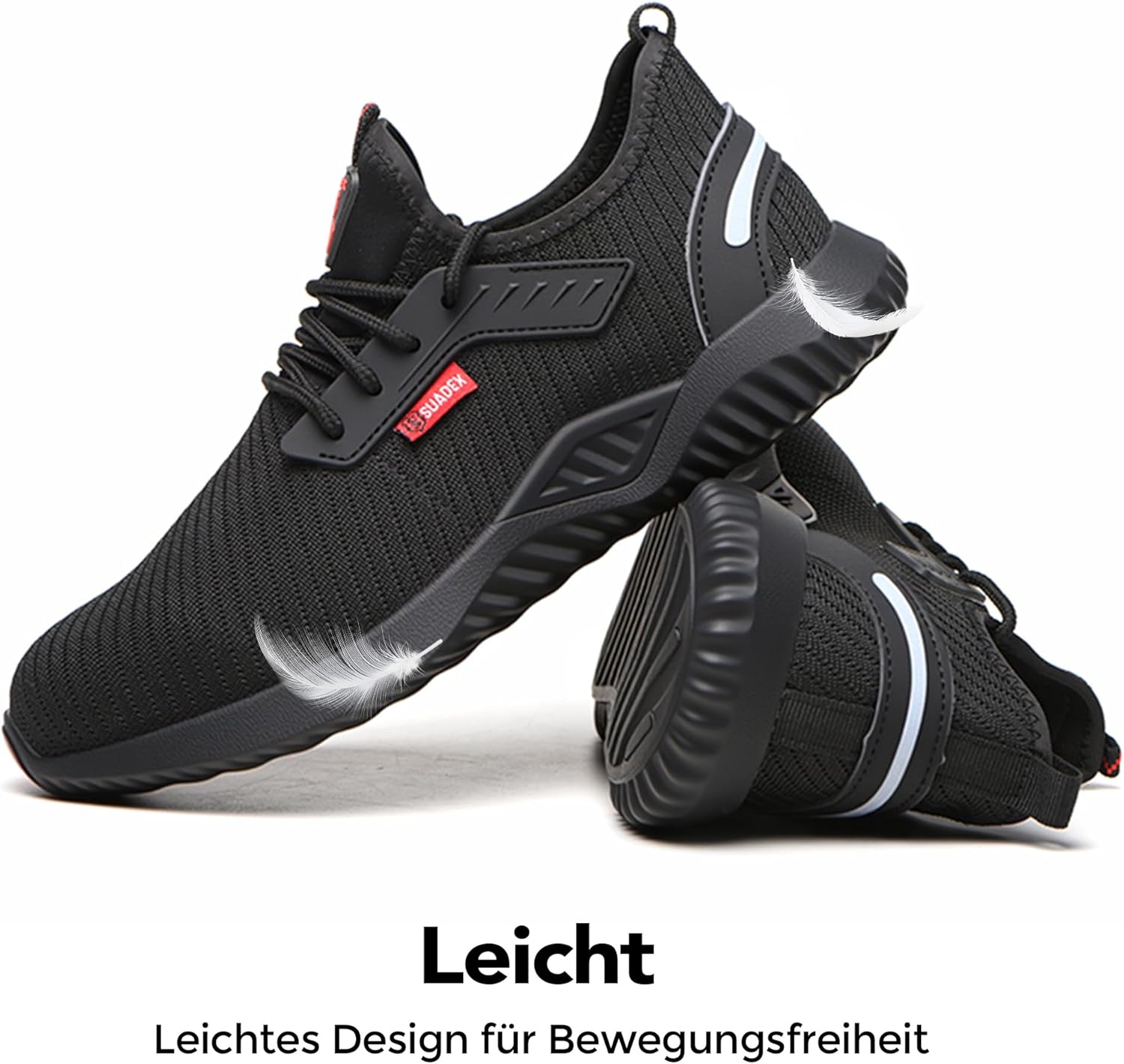 Thumbnail 6 de SUADEX Arbeitsschuhe mit Stahlkappe – leichte, atmungsaktive Sicherheitsschuhe in Schwarz (EU 42)