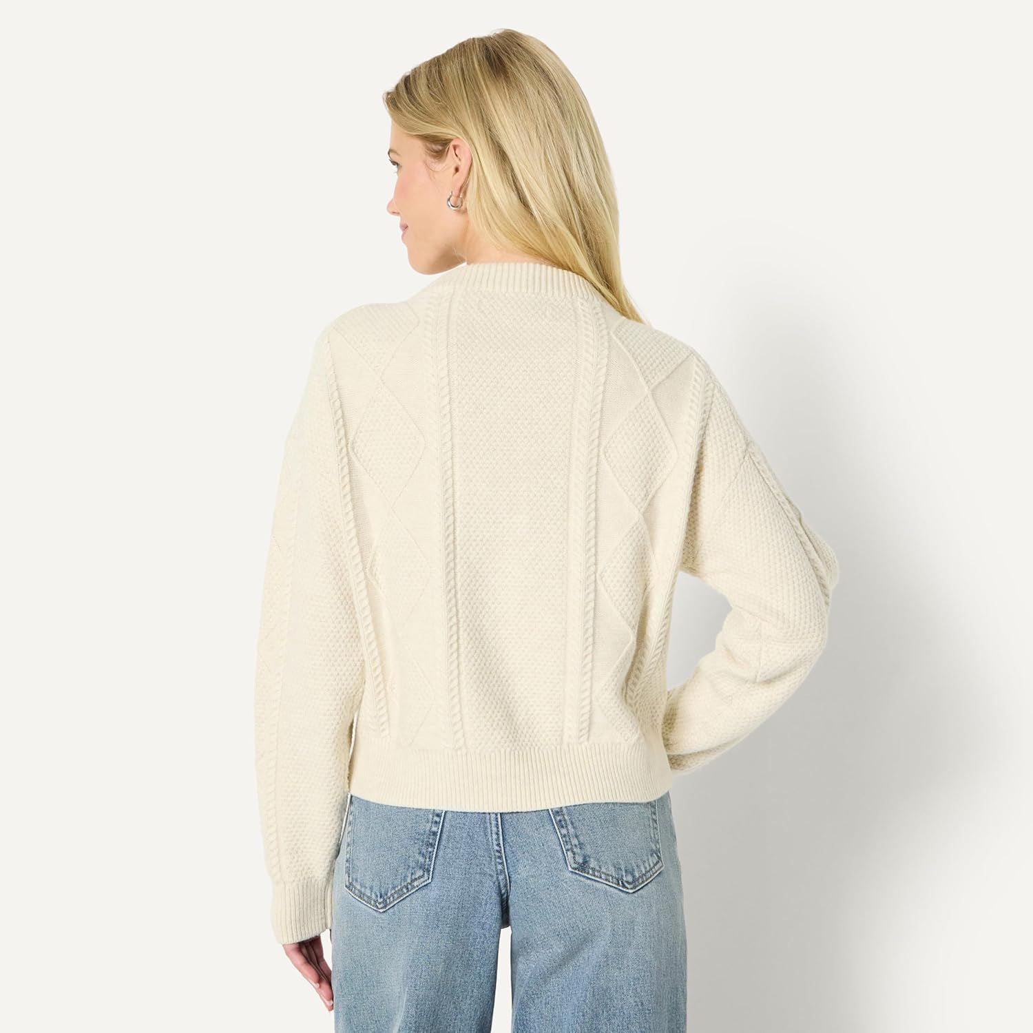 Thumbnail 1 de Amazon Essentials Damen Relaxed-Fit Rundhalsausschnitt Zopfmuster – lockere Passform, klassischer Stil