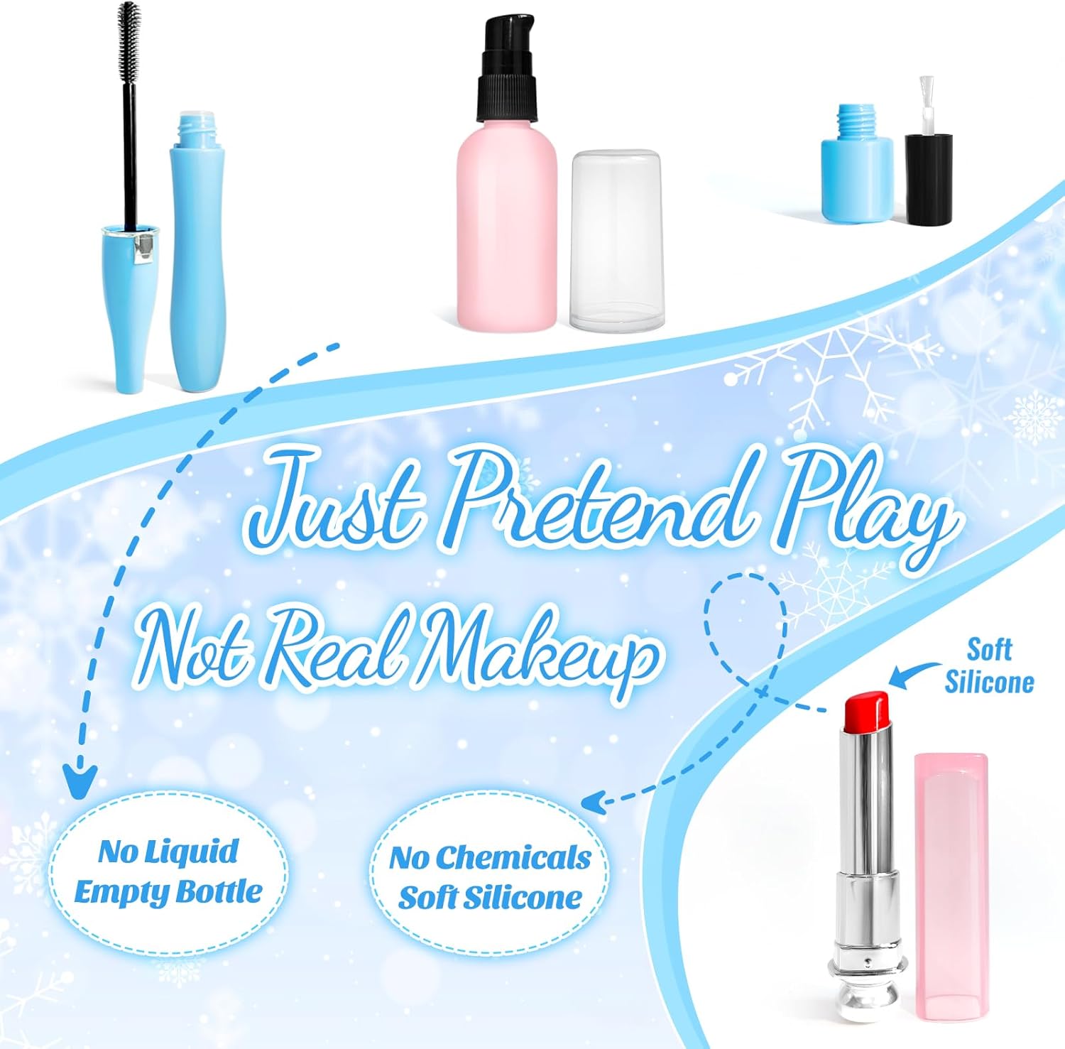 Detalle de INNOCHEER Pretend Makeup for Toddlers Toy Play Makeup Set (Ages 3–5) — Frozen-Themed Fake Makeup