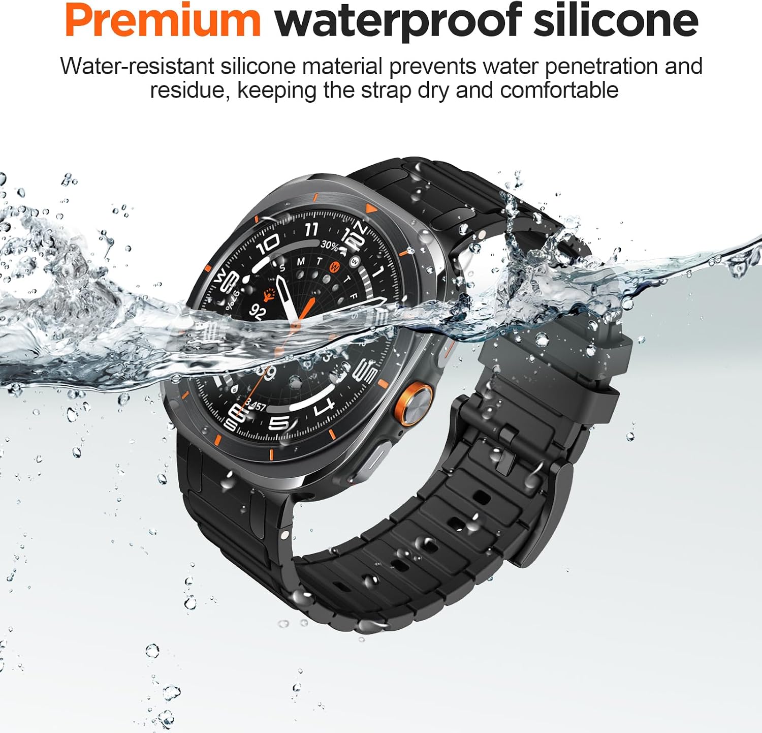 Detalle de XMUXI Rugged Silicone Strap for Samsung Galaxy Watch Ultra 47mm