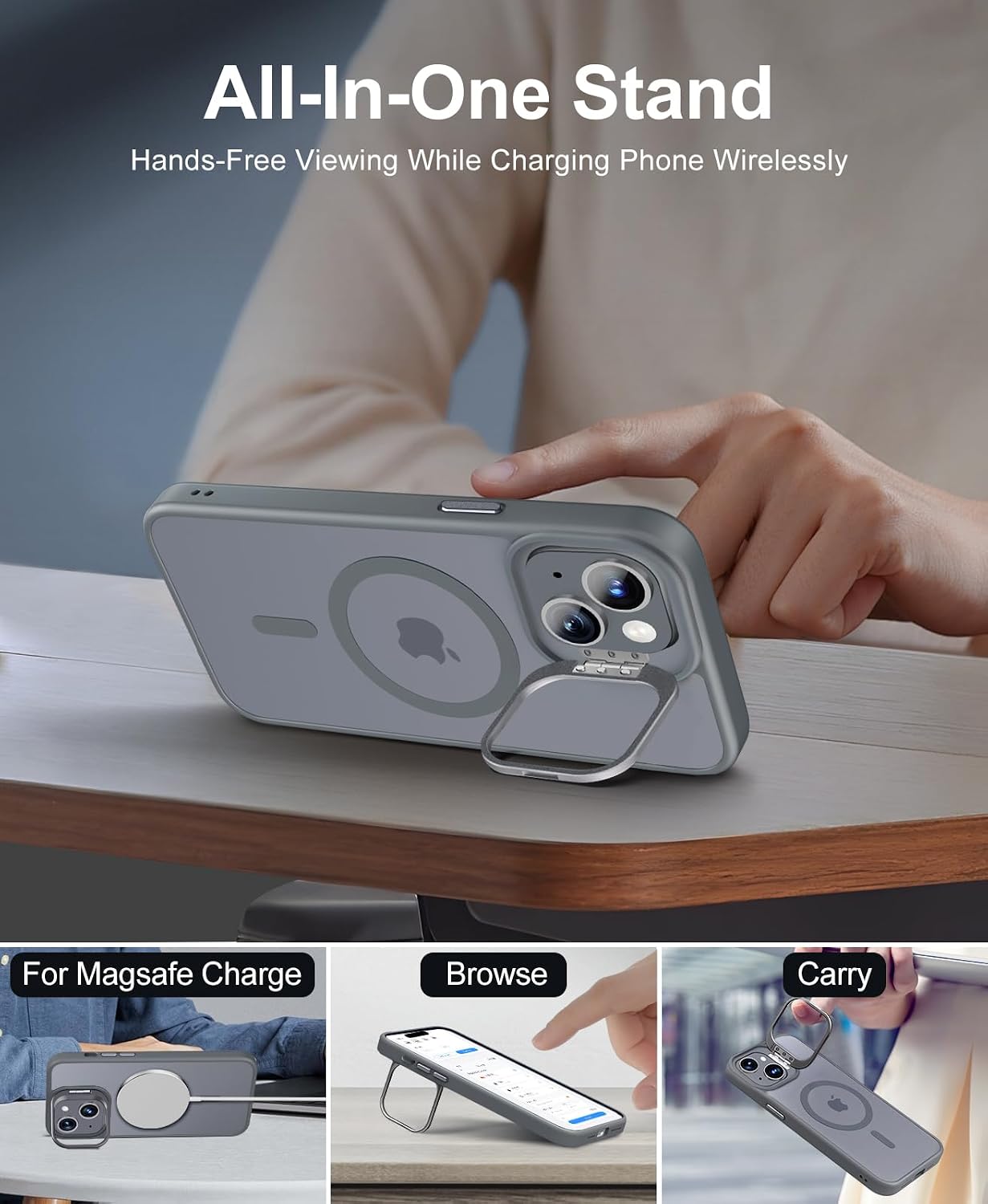 Detalle 2 de Beeasy iPhone 15 Hülle MagSafe 3‑in‑1