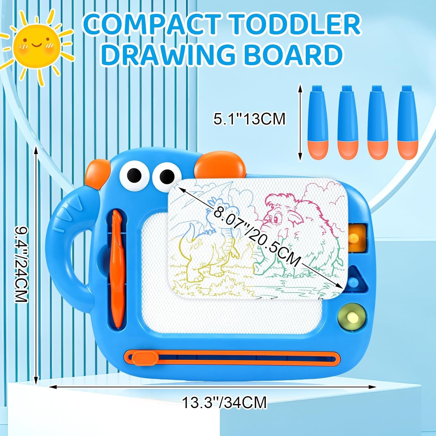 Detalle 2 de Magnetic Drawing Board Kids (Large Magic Magnet Drawing Pad) – Blue-A