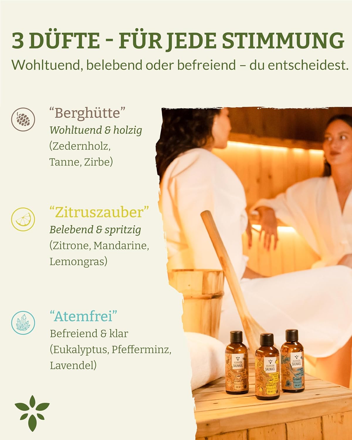 Thumbnail 2 de Heldengrün® BIO Saunaaufguss Set – 3er Duftmix mit ätherischen Bio-Ölen für bis zu 60 Anwendungen