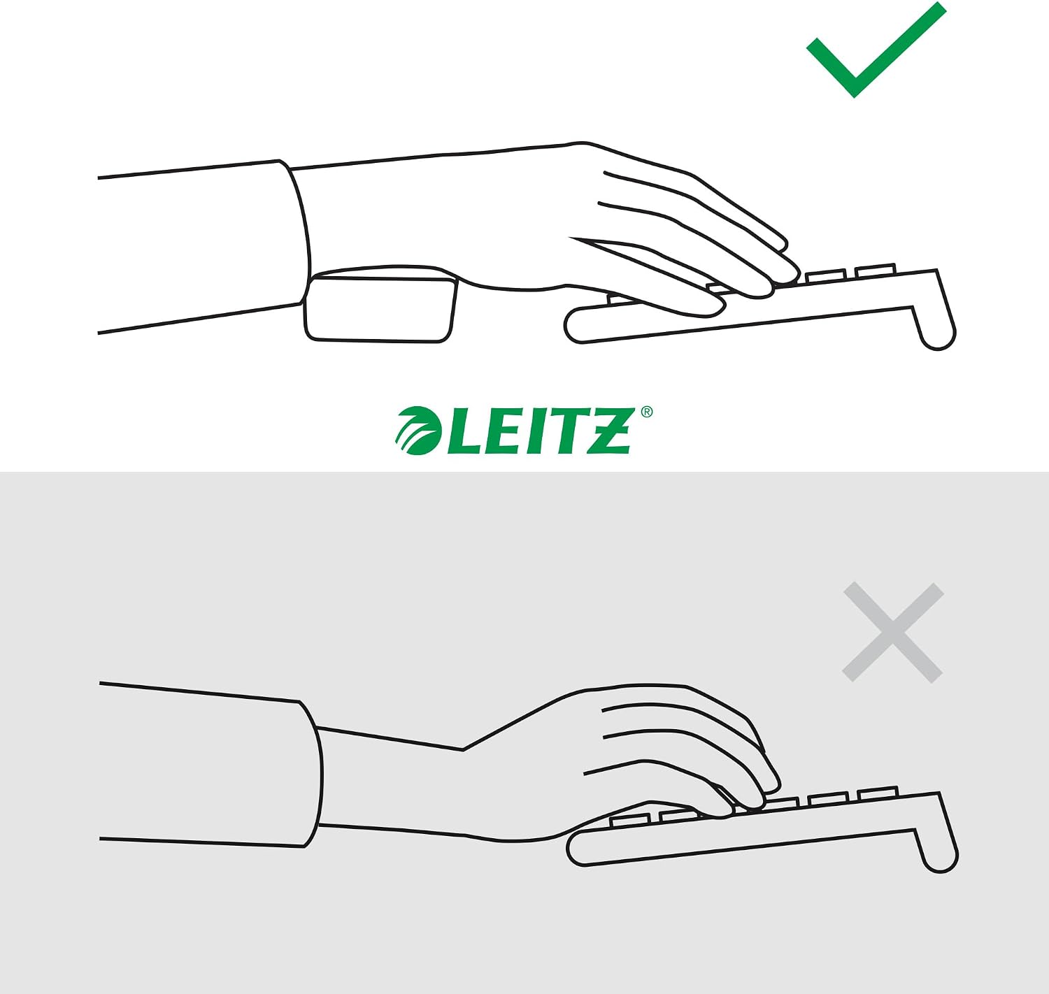Thumbnail 3 de Leitz Ergo Poggiapolsi da Tastiera Ergonomico Regolabile Imbottito in Gomma Piuma – Grigio Velluto, 71 x 22 x 437 mm
