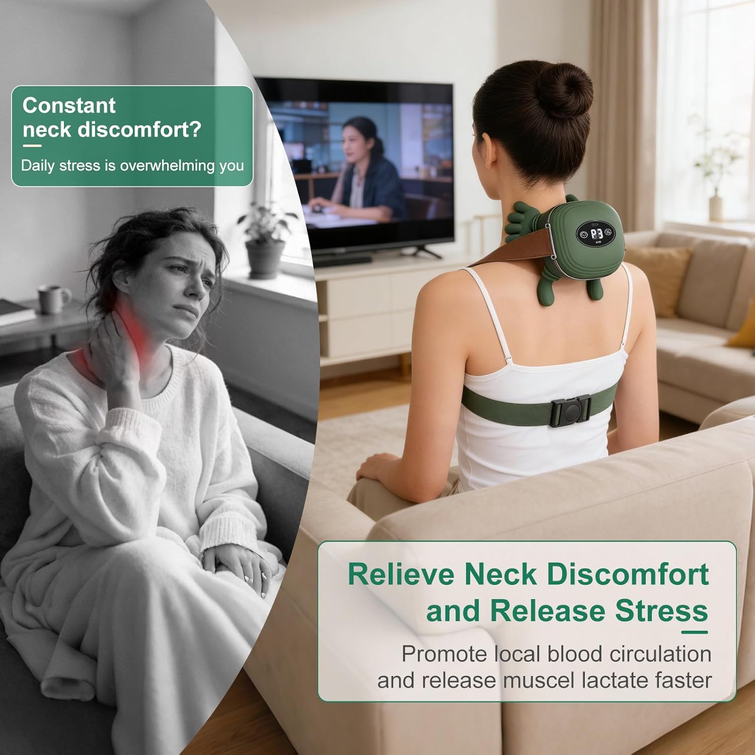 Detalle 2 de Human-Like Neck Massager with Heat for Pain Relief