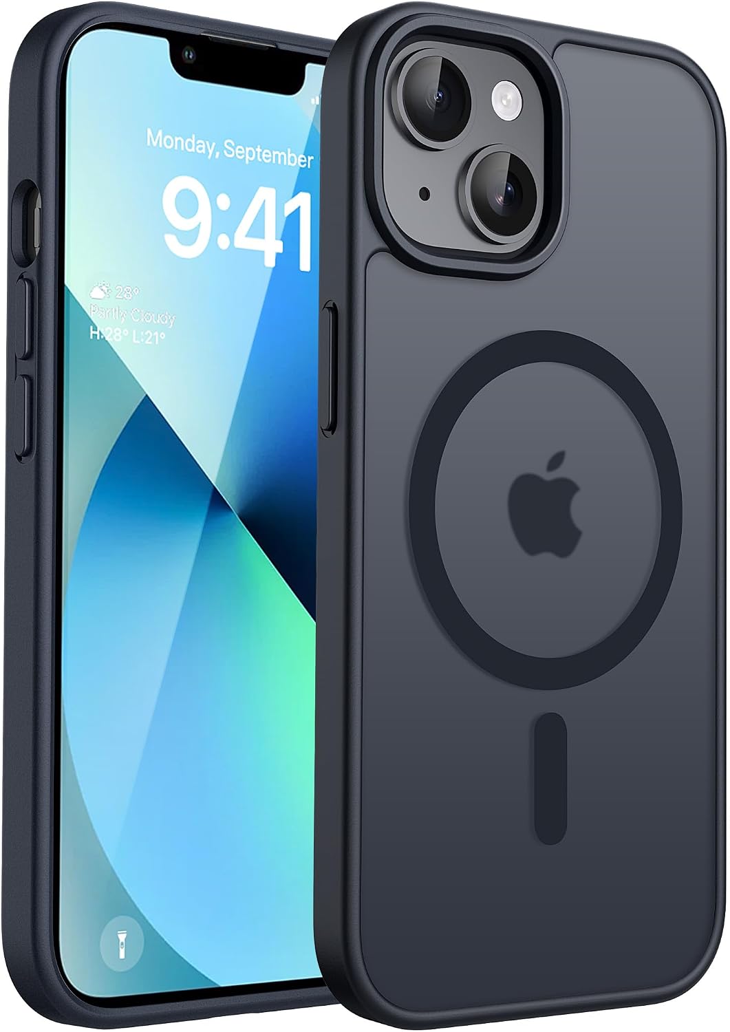 Detalle de CACOE Schutzhülle für iPhone 13/14 mit Kameraschutz, MagSafe-kompatibel (transluzente, matte Rückseite)