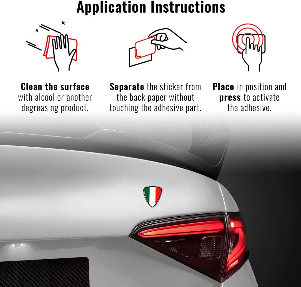 Detalle de Quattroerre 14295 Sticker Adesivo 3D Scudetto Italia – rilievo in resina poliuretanica