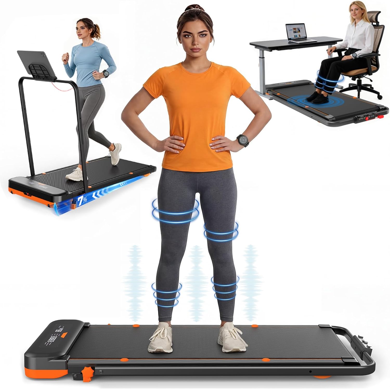 Detalle de JAGJOG JT56 Walking Pad with Incline, Vibration and Wristband Remote