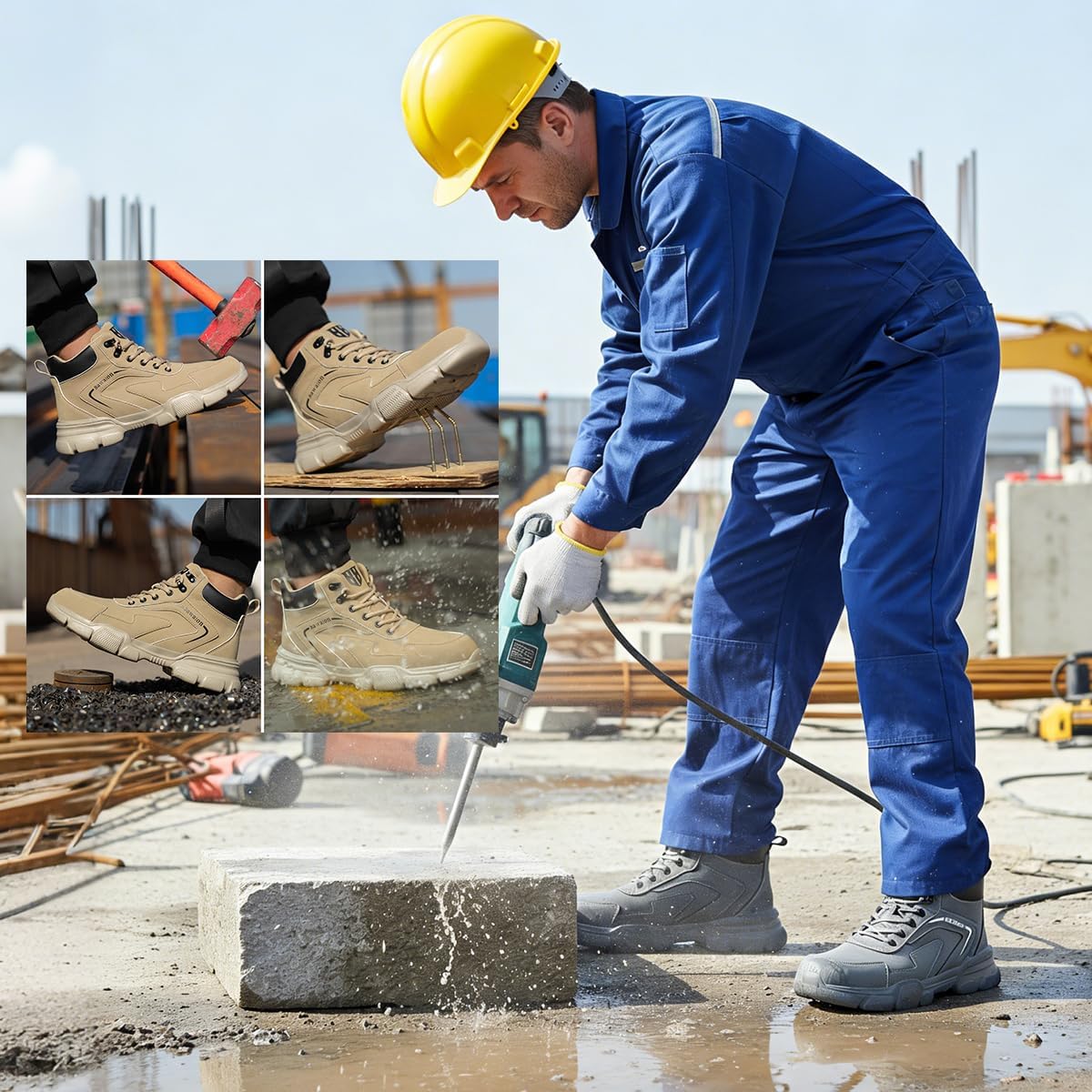 Thumbnail 1 de Bawalon safety boots with steel cap – lightweight, water resistant, non-slip work shoes