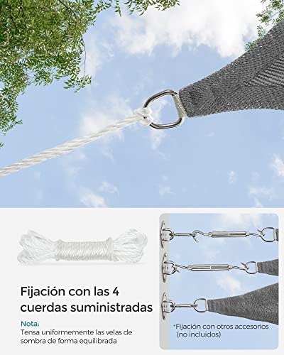 Thumbnail 6 de SONGMICS Vela de Sombra 4 x 4 m GSS44GY (HDPE cóncava, transpirable y permeable al agua)