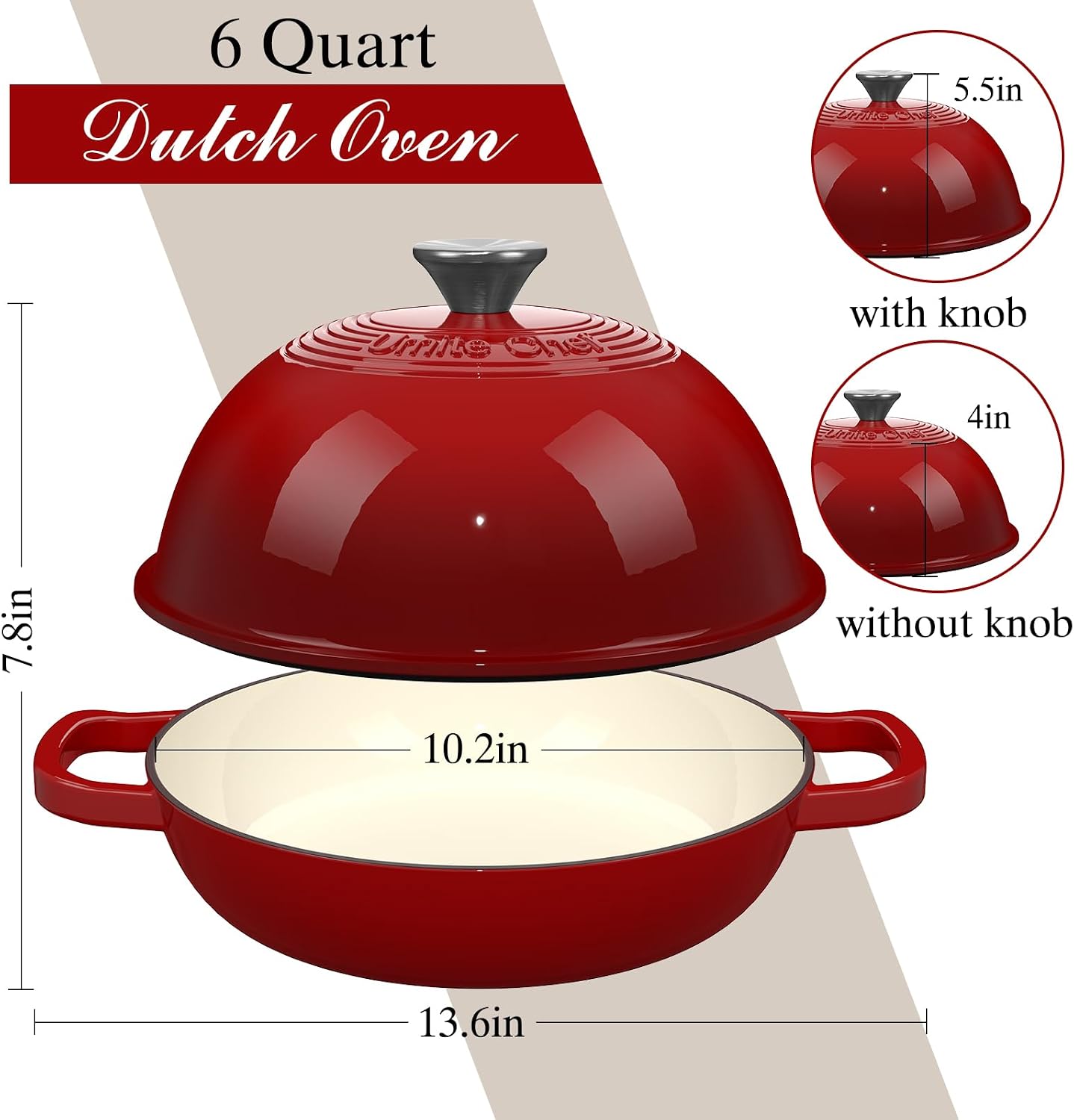 Thumbnail 4 de Umite Chef Enamelled Cast Iron Dutch Oven 6QT
