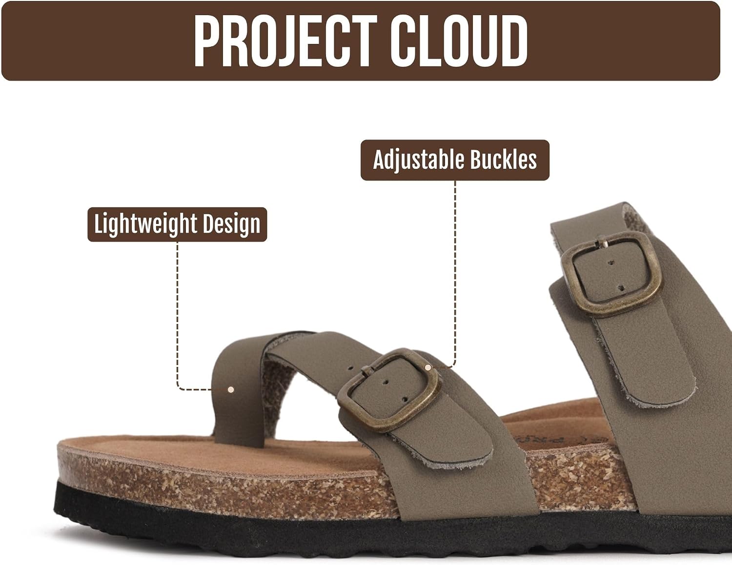 Thumbnail 2 de Project Cloud 100% Genuine Leather Women’s Sandals with Memory Foam Insole