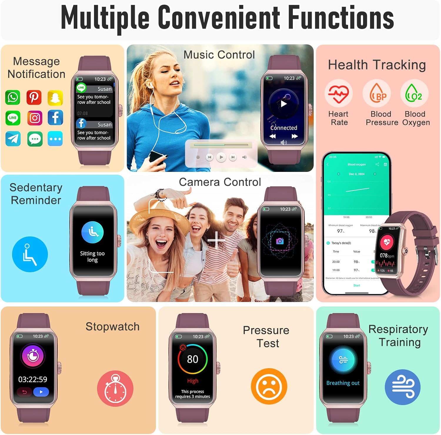 Thumbnail 1 de Bordeaux Fitness Tracker with 103 Sports Modes