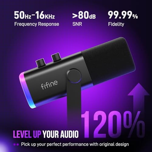 Detalle 2 de FIFINE AM8T Dynamic XLR/USB Gaming Microphone Kit