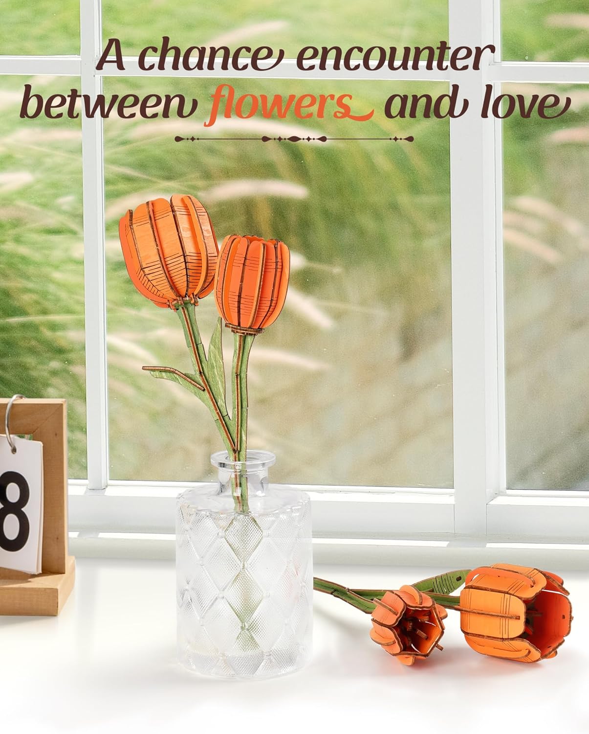 Thumbnail 2 de rowood 3D Puzzle Orange Tulpe, 1 DIY-Blume