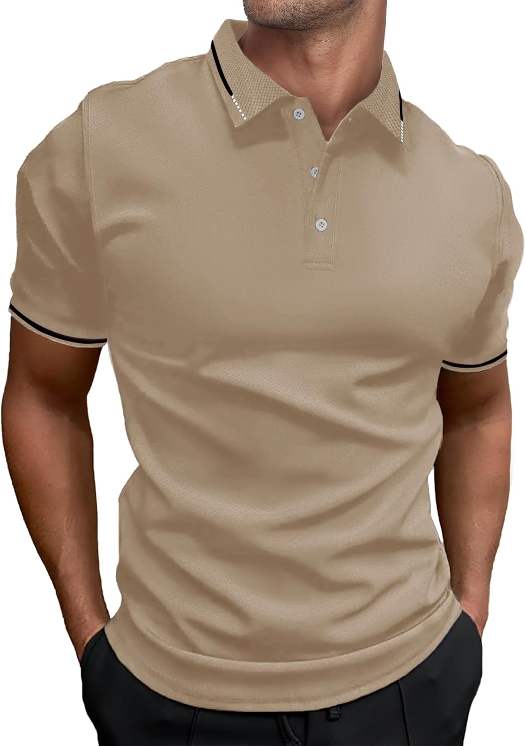 Thumbnail 6 de HMIYA Herren Polo Kontrast Kurzarm – Klassisches Poloshirt aus Baumwolle