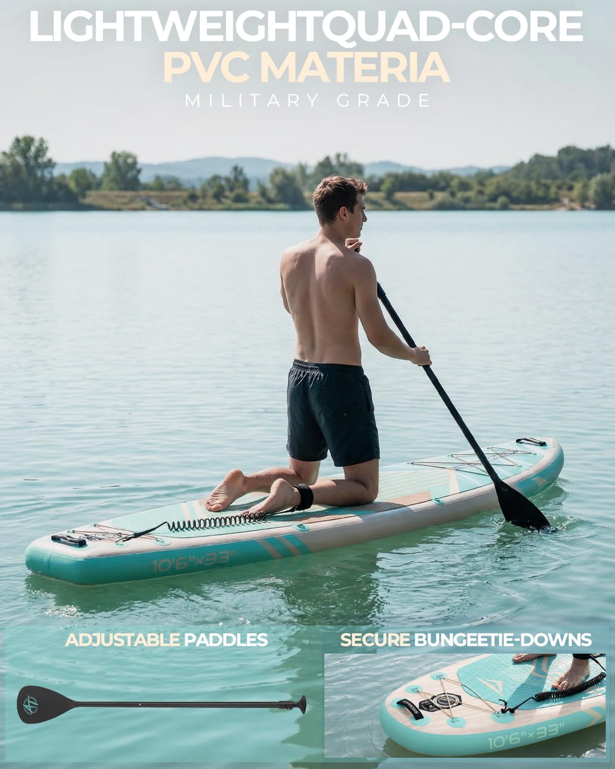 Thumbnail 6 de ATPROSS 10'6" Inflatable Stand Up Paddle Board with Kayak Seat — Extra Wide, 400lbs Capacity