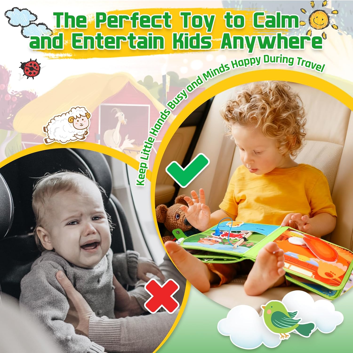 Detalle de ZOOI Montessori Busy Board Quiet Book (9-in-1) for 1–3 Year Olds