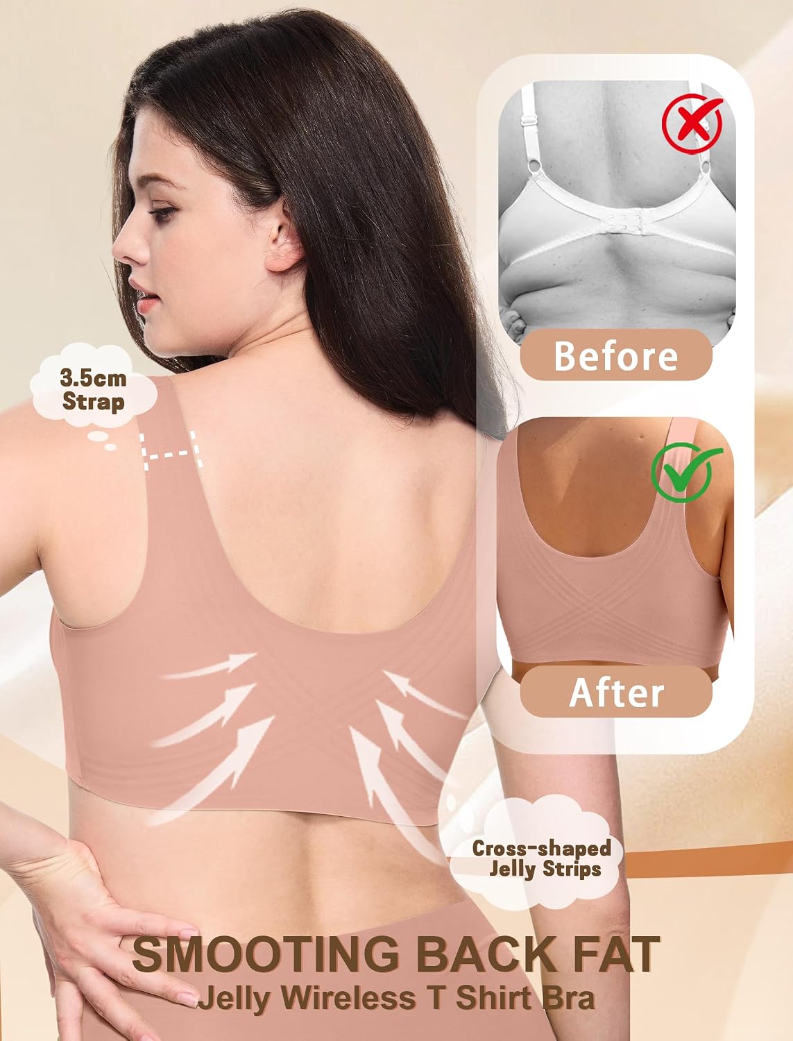 Detalle de Soft Intention Jelly Wireless Bra (Seamless Push-Up, Full Coverage) — Regular & Plus Size