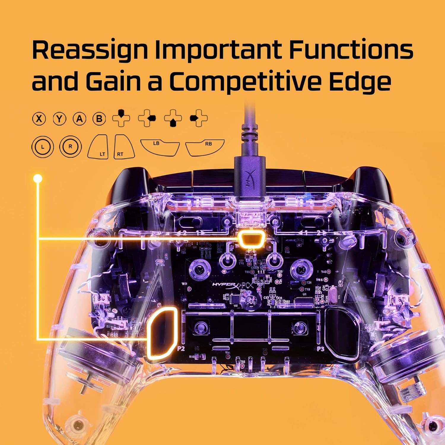 Thumbnail 6 de HyperX Clutch Gladiate RGB: controller cablato USB‑C con licenza Xbox, pulsanti programmabili e jack audio 3,5 mm