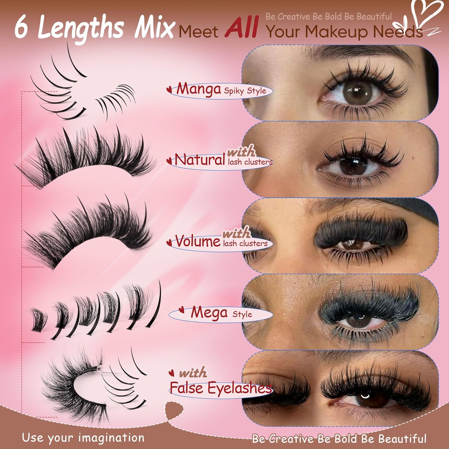 Detalle 2 de CORUSCATE Lash Clusters with Spikes (Ultra Long 12–22mm) + Bottom Clusters 7–9mm