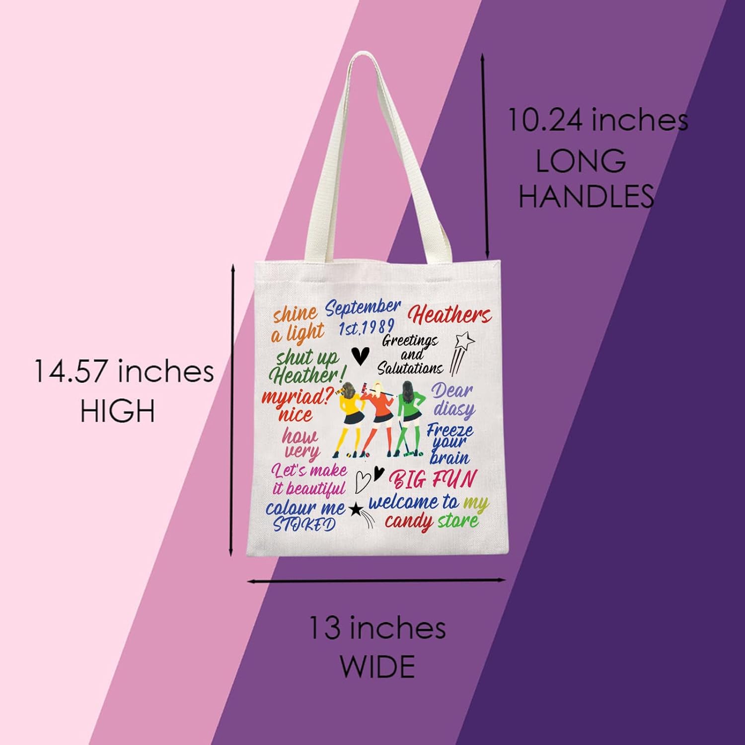 Detalle de Heathers Tote Bag: A Theatrical Everyday Essential