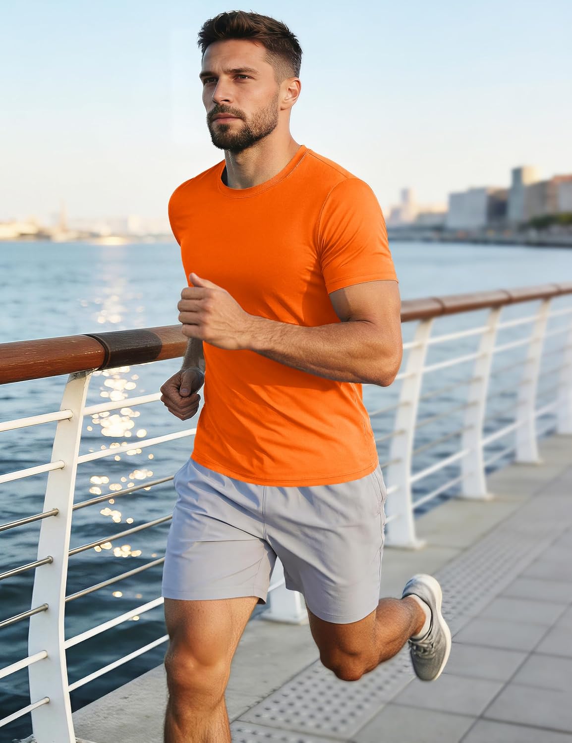 Detalle de MAGCOMSEN Men's Short Sleeve UPF 50+ T-Shirt: Quick-Dry Athletic Top
