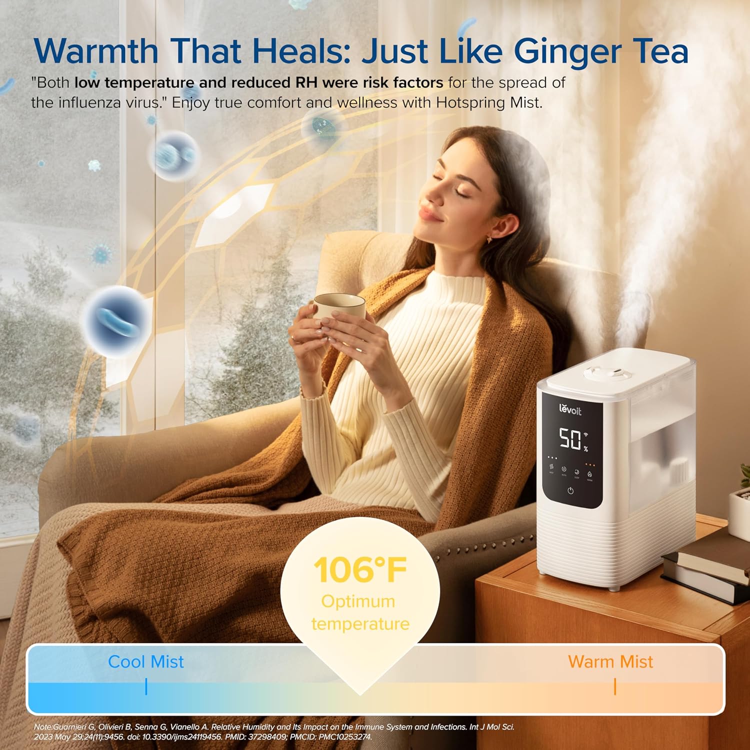 Detalle 2 de Levoit OasisMist 450S LUH-O451S-WCA Smart Warm and Cool Mist Humidifier