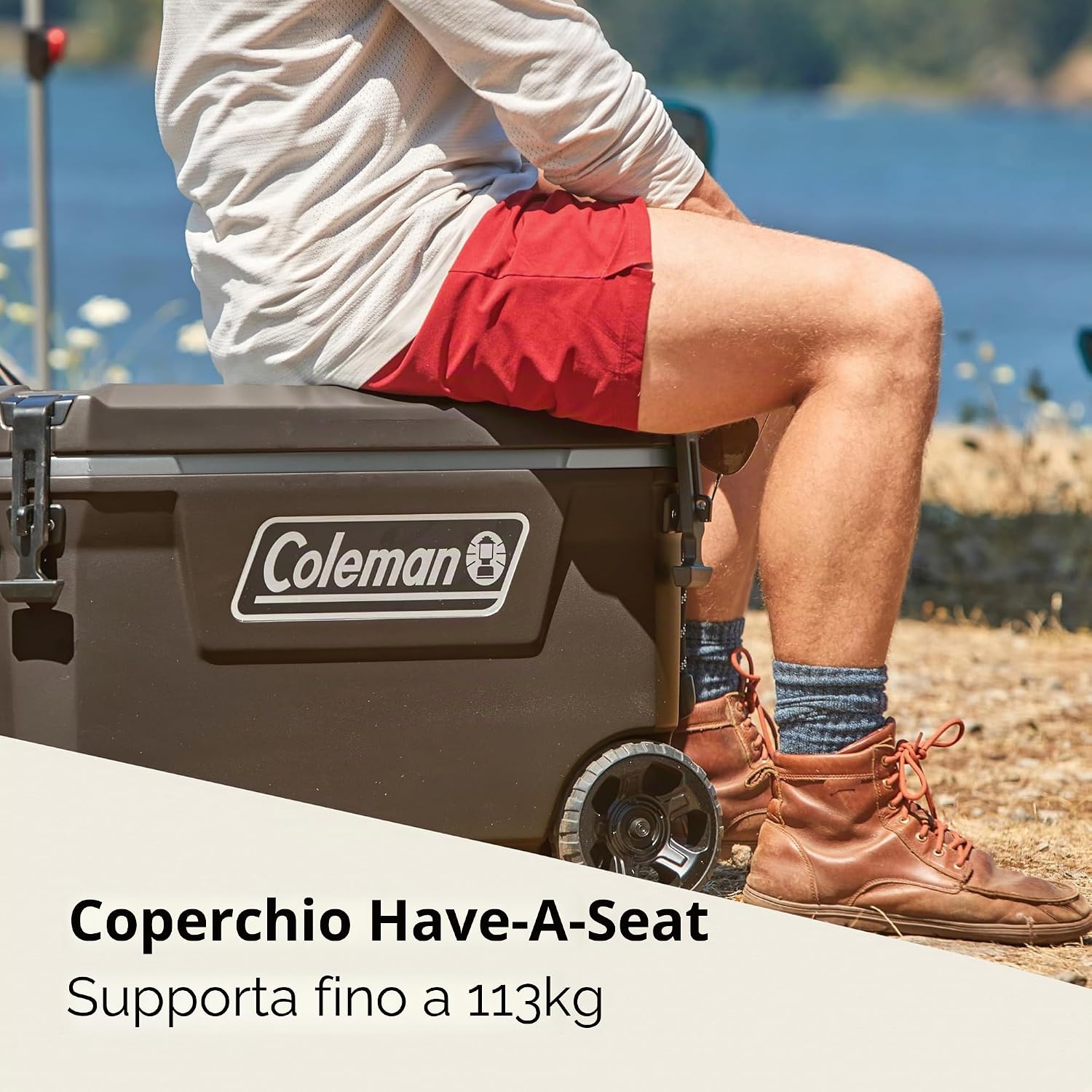 Detalle de Coleman Convoy 65QT: ghiacciaia rigida con ruote, 66 L, isolamento completo e uso versatile per outdoors