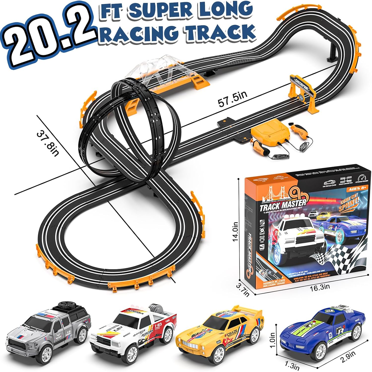 Thumbnail 6 de Slot Car Race Track Set 4 cars, Ages 6–12