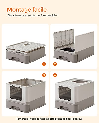 Thumbnail 4 de Feandrea Bac à Litière Fermé XXL – Maison de Toilette avec Plateau Amovible
