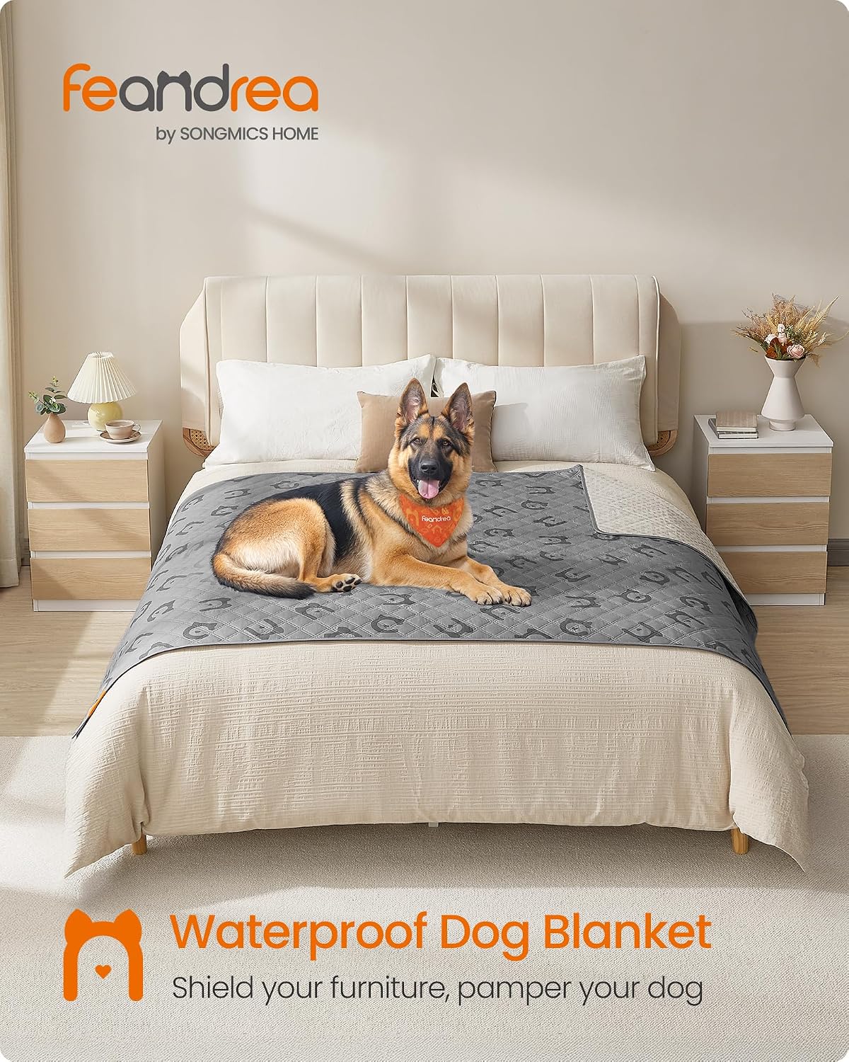Detalle 2 de Feandrea Waterproof Dog Blanket for Large Dogs (208 x 132 cm) — Dove Grey